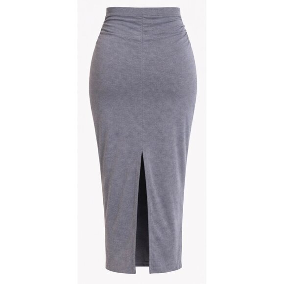 James Perse Recycled Brushed Jersey Blue Gray Pencil Skirt Size 00 XXS New W Tag - Picture 8 of 12